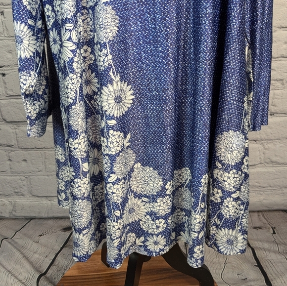 Lily Women's Long Sleeve Stretch Knit Floral Print Top Plus Size 4xl B15a - Picture 8 of 11